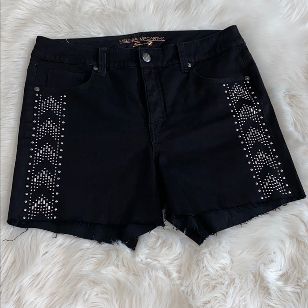 Black denim jean shorts form Melissa McCarthy